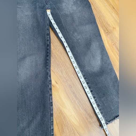 💕FREE PEOPLE Crop Straight Denim Jeans Fray Raw Hem Short High Waisted Hem 28S - Picture 8 of 8